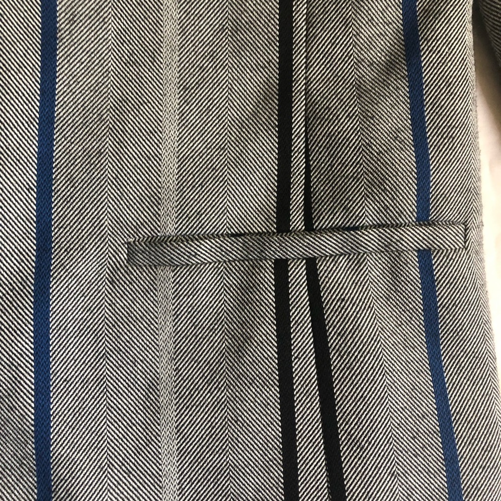 Gray Double-Breasted Blazer with Pinstripes - Picture 3 of 9